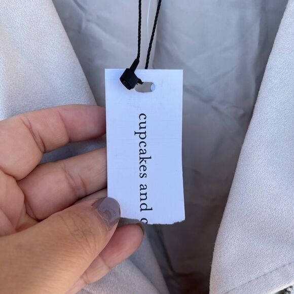 Cupcakes And Cashmere Faux Suede Manele Moto Biker Jacket Size Small - Picture 4 of 12